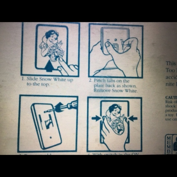 DISNEY’S SNOW WHITE’S Switchplate-Nite Lights 90s - Picture 14 of 16